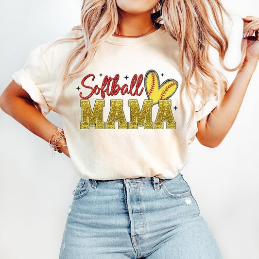 Softball Mama T-Shirt, Softball T-Shirt, Sports T-Shirt, Trendy Retro Mom T-Shirt, tshirt hot trend 2025