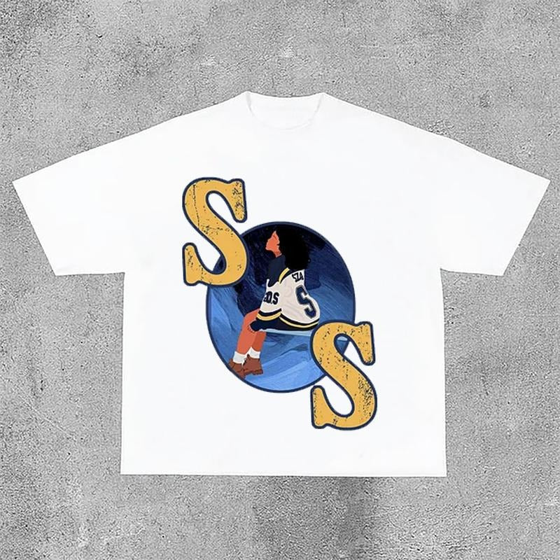 Sopula Fashion SZA Graphics Print Street Cropped T-Shirts