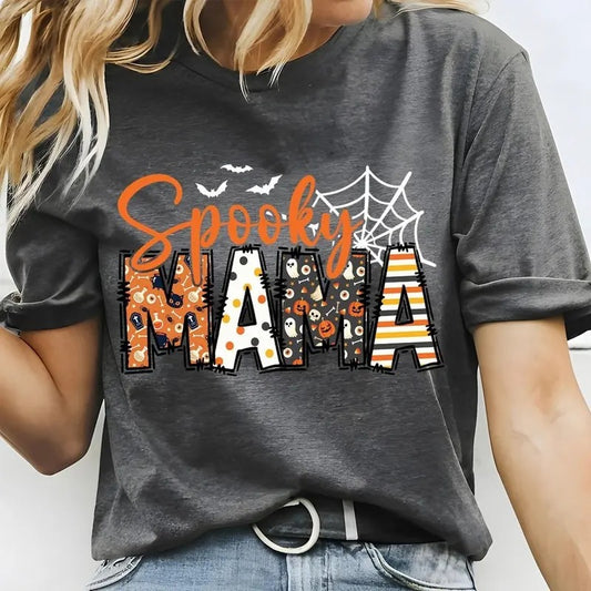 Spooky Mama Shirt, Retro Halloween Shirt For Mother, Halloween Mom Shirt Gift, Halloween Mama Tshirt, Spooky Season, Retro Shirt.