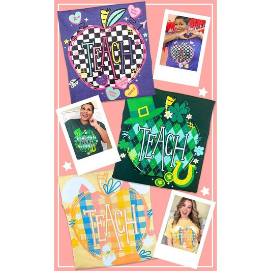 Spring Teach Apple Trio - Teacher Holiday Bundle #SpringTeach #TeacherTrio #AppleGlow