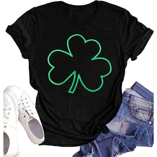 St. Patrick's Day Shirts for Women Shamrock Heart Graphic Tees St Patty's Lucky T-Shirt Irish Tops made in USAstyle{n002}2