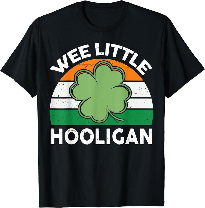 St Patricks Day Wee Little Hooligan Funny Men Boy T-Shirt | Unisex Cotton Tee, Short Sleeve, Crewneck, Size S-5XL