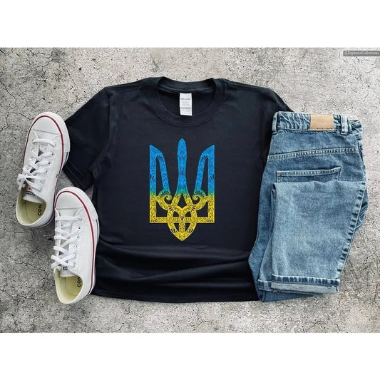 Stand With Ukraine Shirt, Ukraine Support Outfit T-shirt, Ukraine Emblem Shirt, Ukraine Symbol T-shirt, Ukraine Gift Shirt , Global Trending Outfits