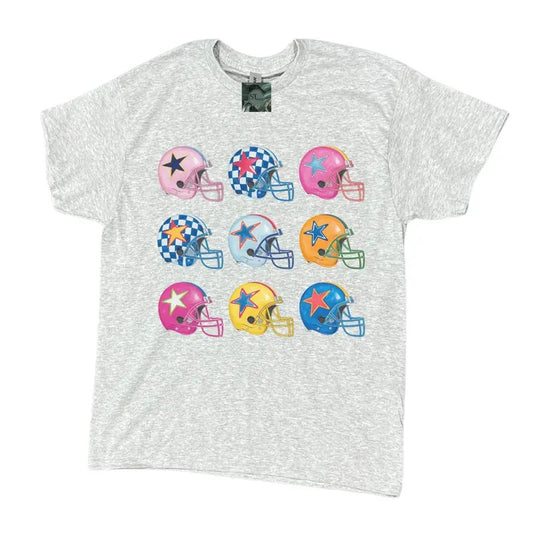 Star Football Helmet T-Shirt Longsleeve lightweight shirt plus sized options Womenswear Cotton Top graphic tees cute shirts