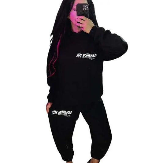 Stay Bothered "Got Bitches Mad at Me That I Have Never Met" Mix & Match Sweatpants Set, Long Sleeve Crewneck, Hoodie, T Shirt, Causal Goth Pullover