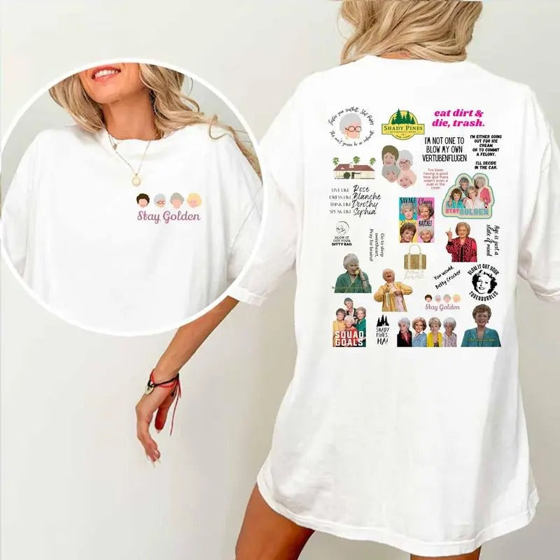 Stay Golden, Golden Lines Shirt, Eat Dirt And Die Trash, Eat Dirt Die Trash Golden tee, Unisex Short Sleeve Tee Shirt Summer