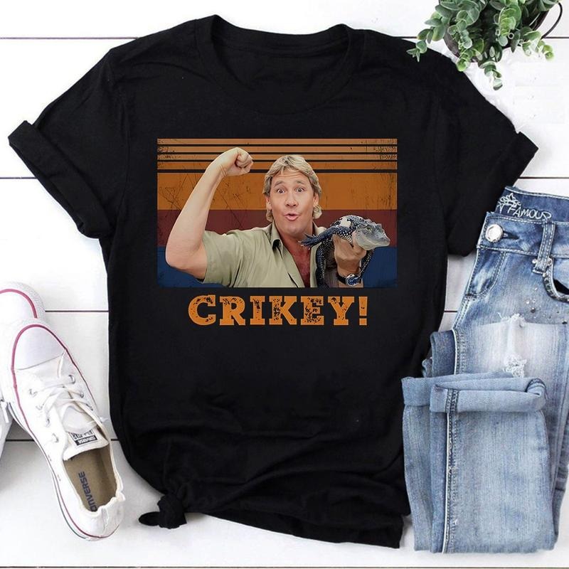 Steve Irwin Animal Lover Crikey Black Tshirt Sweatshirt, Steve Irwin Tee, Crocodile Hunter Shirt, Unisex Sweater Pullover Tee