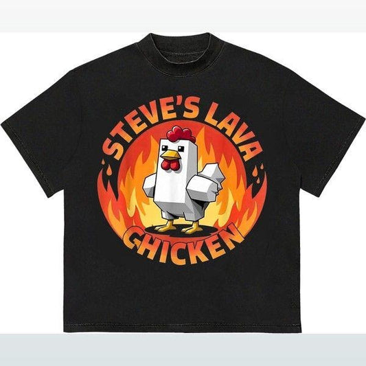Steve Lava Chicken T-shirt Unisex Streetwear Style Premium Comfort Soft Cotton