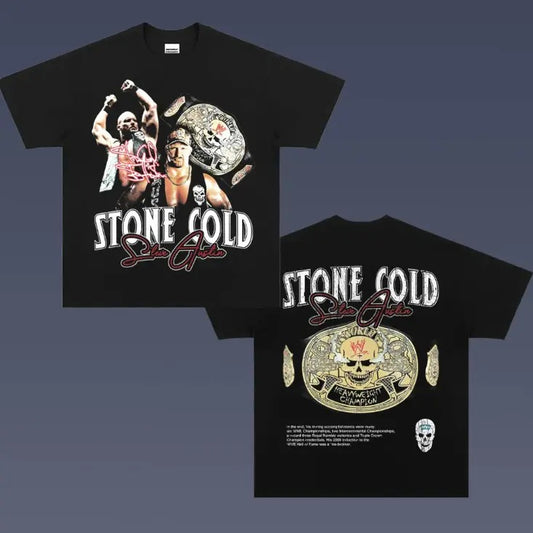 Stone Cold Doube Sided Vintage Tee, Stone Cold T-Shirt, WWE Shirt, Vintage Graphic Tees, Unisex Wrestler Shirt Top Menswear Womenswear Streetwear