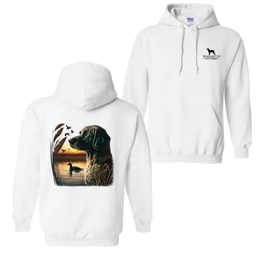 Straight Up Southern T-Shirt, Hoodie Featuring A Hunting Dog And Sunset Scene , Rustic Outdoor, Sweaters Stylish Sweaters Fleece Menswear