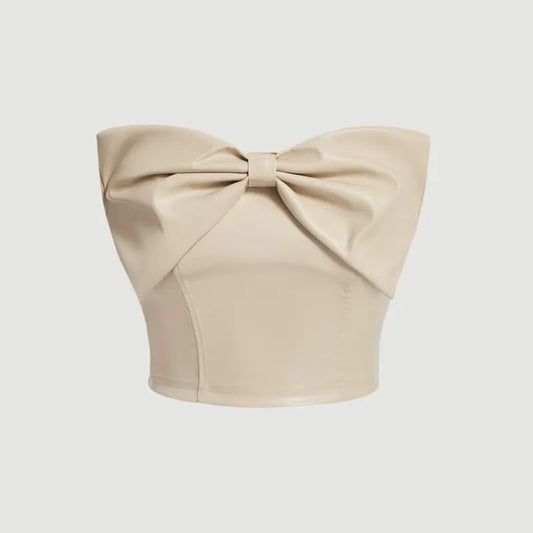 Strapless Top With Bow DecorationY2K
