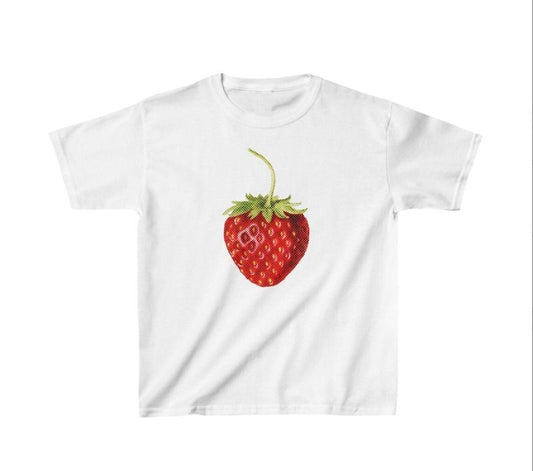 Strawberry Baby Tee  Y2K Graphic Baby Tee, 90s Baby Tee, Graphic Shirt Crop, Coquette, Vintage Design - Top, Summer