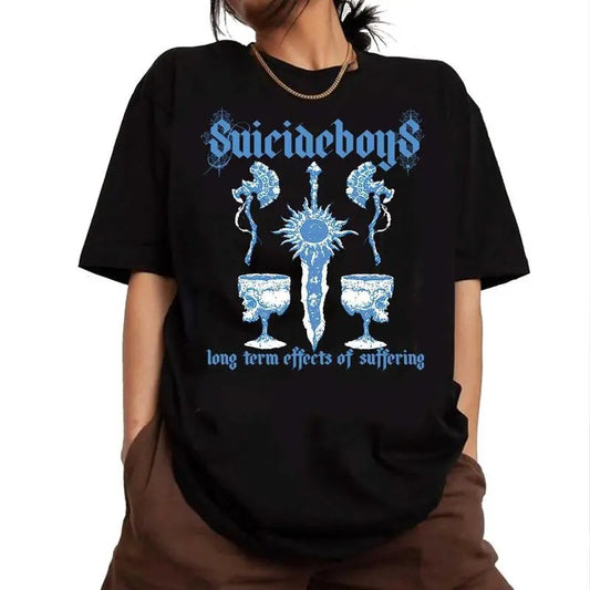 Suicideboys Back T Shirt, Long Term Effects Of Suffering Album T Shirt, Suicideboys New Album T Shirt, Unisex Heavy Cotton Tee, Trendy Shirt, Unisex T-Shirt, Gifts For Women, Short Sleeve Tee Shirt, Gifts For Birthday Mothers Day Christmas