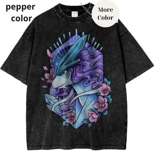 Suicune Graphic TShirt, Pokemon T-Shirt, PKM Shirt, Anime Shirt, Vintage Tee Womenswear Cotton Top