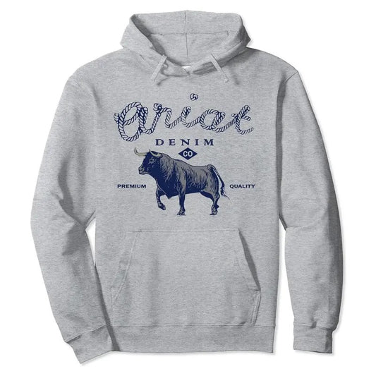 Summer Aesthetic Ariat Denim Bull Cowboy Sweatshirt T-shirt Hoodie, Western Tops, Men Women, Clothing Casual Menswear