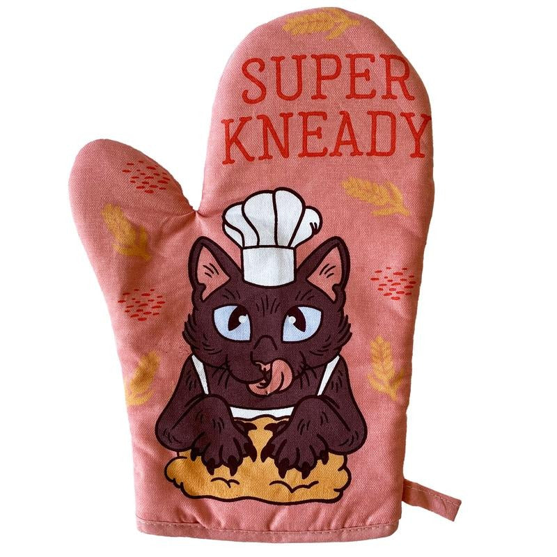 Super Kneady Oven Mitt Funny Pet Kitty Cat Lover Baking Kitchen Glove Funny Graphic Kitchenwear Food  Funny Cat  Novelty Cookware Multi