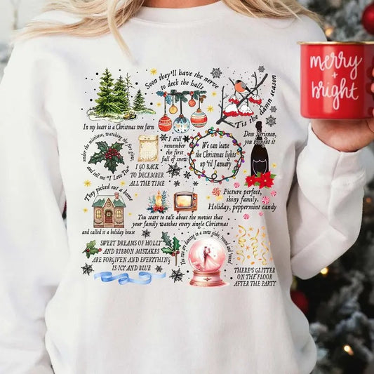 SwIftmas Christmas Collection Sweatshirt - Unisex Loose Fit Pullover with SwIft Lyrics Crewneck - Fabric