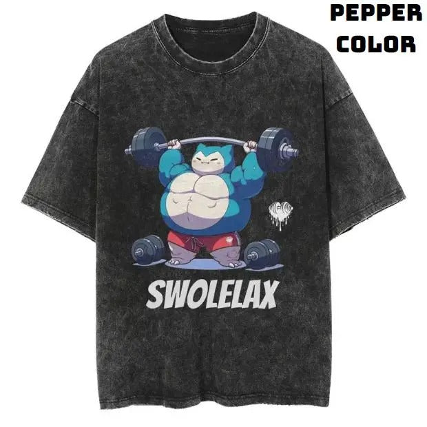 Swolelax Gym Pokemon Vintage Tee,  Snolax Shirt, Pokemon Shirt, Anime Manga Shirt, Gym Fitness Shirt, Unisex T-Shirt, Gift For Fan Pokemon
