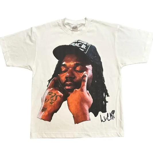 T-Shirt Grafis 'Big Head' Lucki Tee Aesthetic Streetwear Harajuku Hip Hop Retro - Top, Menswear Underwear Tshirt