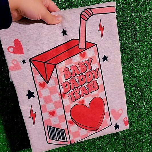 ( TEE SHIRT )Baby Daddy Tears TEE SHIRT - ASH GREY