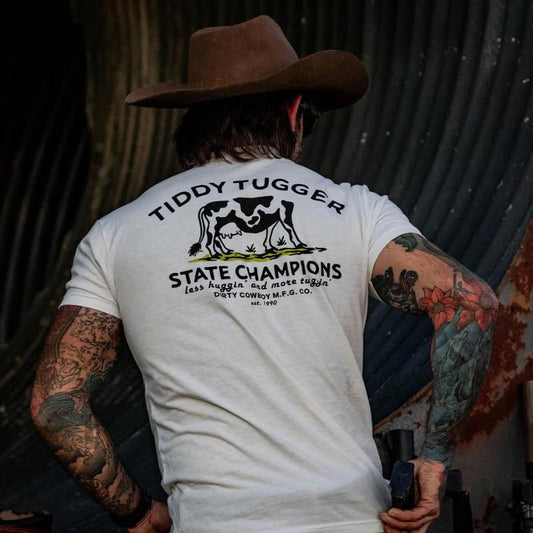 TIDDY TUGGER 1990 State Champions Vintage Men's T-Shirt 1-Side Unisex Cotton Tee