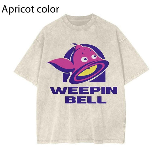 Taco Bell Weepin Bell Graphic Tee, Pokemon T-Shirt, PKM Shirt, Anime Funny Shirt, Vintage Tee Streetwear Shortsleeve Printed Womenswear Top Cotton