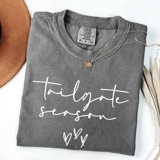 Tailgate Season, Football, Sports, Game Day, Big Game, Touchdown, Tailgate Party Tshirt, Women's Comfort Colors Tshirt, Graphic Tee