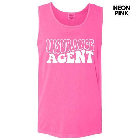 Tank Top -Insurance Agent Bubble Letter Comfort Colors Tank Top 'NLB'