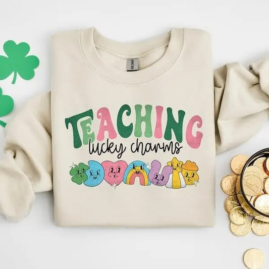 Teaching Lucky Charms Sweatshirt, Lucky Teacher Sweatshirt, Saint Patrick's Day Teacher Sweatshirt, Teachers Lucky Charms Sweatshirt Giftsstyle{n002}2