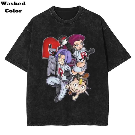 Team Rockett Vintage Graphic Tees, Unisex Anime Manga Shirt Top Gifts Men Women Streetwear