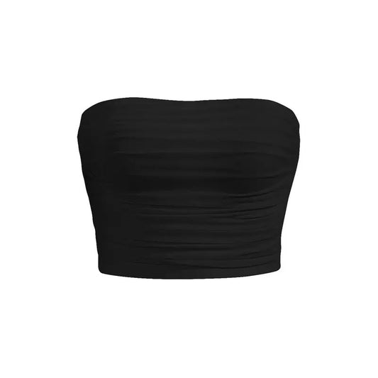 Tendy Y2K Summer Crop Tube Top Sleeveless Strapless Casual Summer Tops
