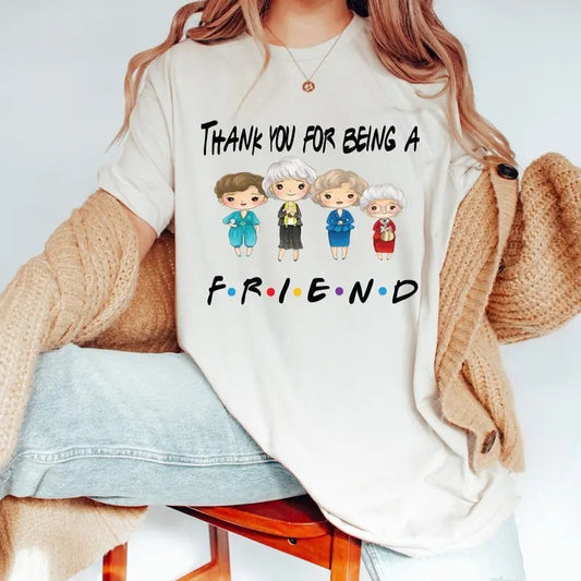 Thank You For Being A Friend Shirt, The Golden Girls , Golden Warhol Girls Vintage Shirt, The Golden Girls Fan Shirt, Golden Girls Lover Gift, Unisex Short Sleeve Tee Shirt Top Womenswear