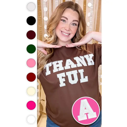 Thankful Sequin Graphic T-Shirt