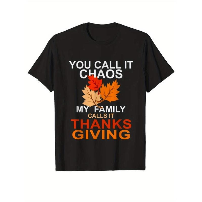 Thanksgiving Day Printed, Men's Cotton Turkey Graphic T-shirt, Casual Short Sleeve Crew Neck Gamer T-shirt, Men's Tee For Outdoor made in usastyle{n002}3