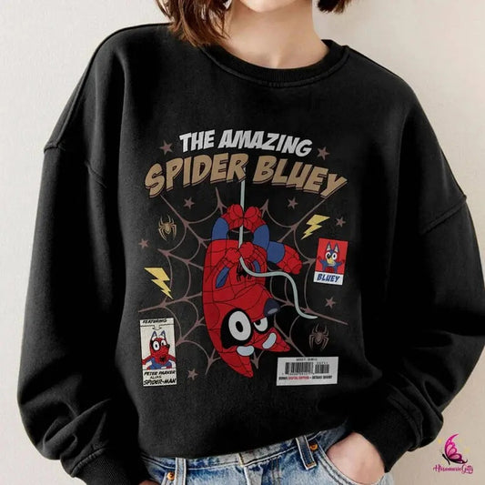 The Amazing Spider Bluey Shirt, Bluey Family Shirt, Bluey Cartoon Shirt, Bluey Birthday Party Shirt, Bluey Heeler Shirt, Spiderman Bluey