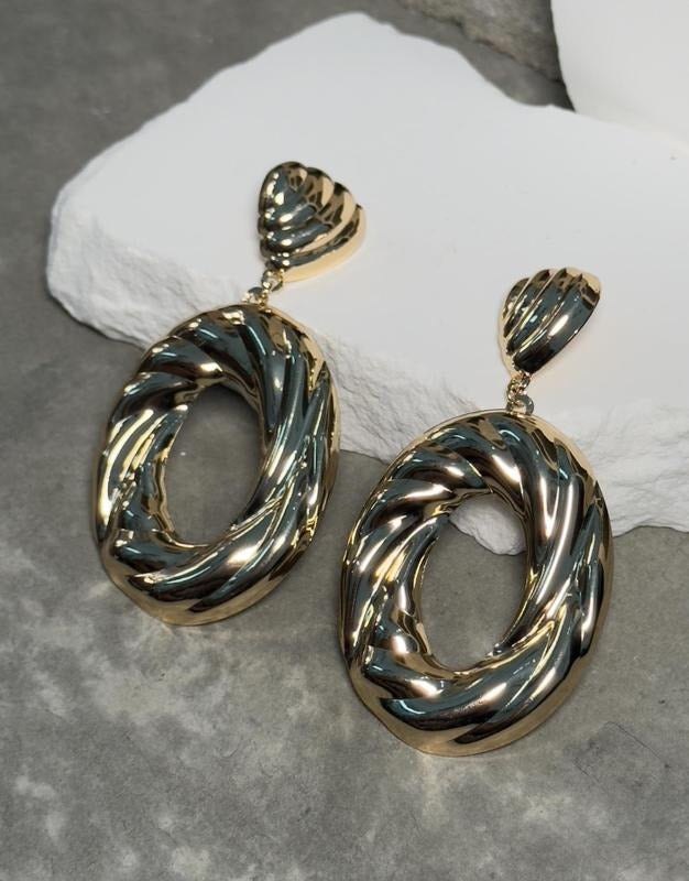 The Brunny Golden Aura Hoops - Elegant Gold-Tone Hoop Earrings