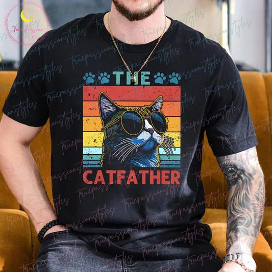 The Catfather Shirt Cat Dad Shirt Cat Lovers Shirt Cat Owner Men Gift Father's Day Gift T0161  T-shirt, sweater and Hoodiestyle{n002}3
