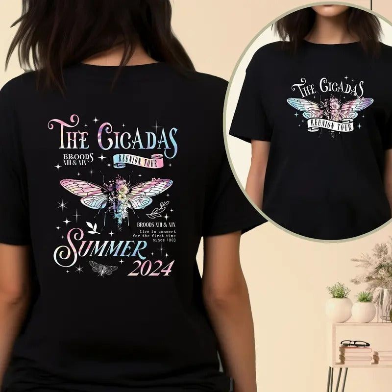The Cicadas Tour Summer 2024 Shirt, Cicada Concerts Tshirt, Cicada Invasion Shirt, Nature Lover Shirt, Insect Lover Shirt, Cicadas Comeback, Unisex T-Shirt, Gifts For Fan, Short Sleeve Tee Shirt, Gifts For Birthday Fathers Day