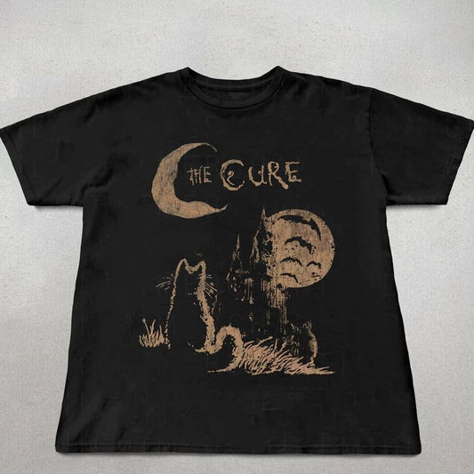 The Cure Cat Tshirt and Sweatshirt, 90s Alt Indie Rock, Unisex shirt, Music Gifts, Cat Lover gifts, the cure fan gifts, band tee, the cure graphic tee