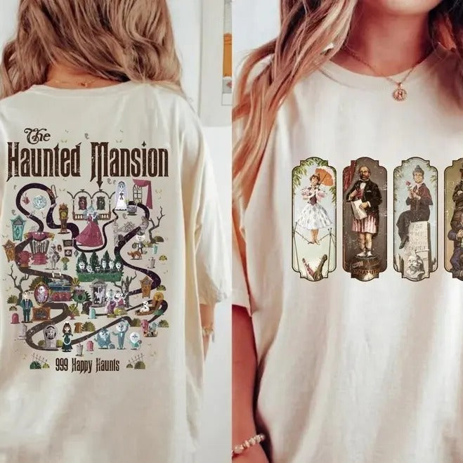 The Haunted Mansion Map Shirt, Gift for Mom Shirt, Retro The Haunted Mansion Map, Stretching Room Shirt, Halloween Shirt