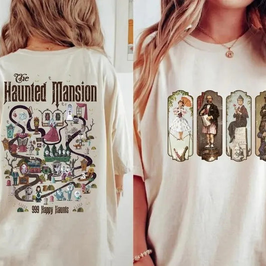 The Haunted Mansion Map Shirt, Gift for Mom Shirt, Retro The Haunted Mansion Map, Stretching Room Shirt, Halloween Shirt