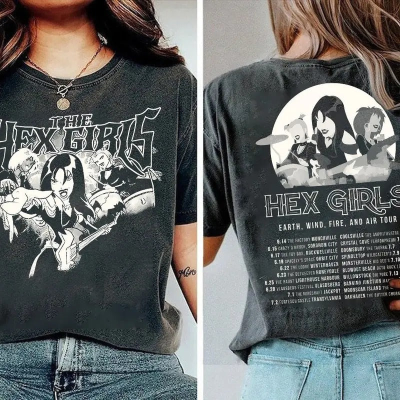 The Hex Girls Rock Band Music Tee, The Hex Girls Music Concert 2024 Shirt, Unisex Short Sleeve Tee Shirt Top Womenswear