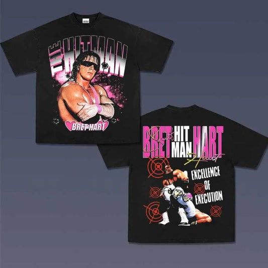 The Hitman Vintage Graphic Tees, Bret Hart Tshirt, WWE Shirts, Masters 2025 Merch, Business Casual Outfits, Unisex Vacation Outfits Men Clothing Gifts Women Streetwear Cotton Menswear