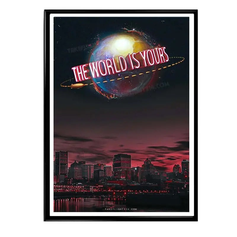 The World Is Yours Motivational Poster Scarface Iconic Movie Pop Art Hypebeast Wall Art Inspirational Street Art Style Printable Poster