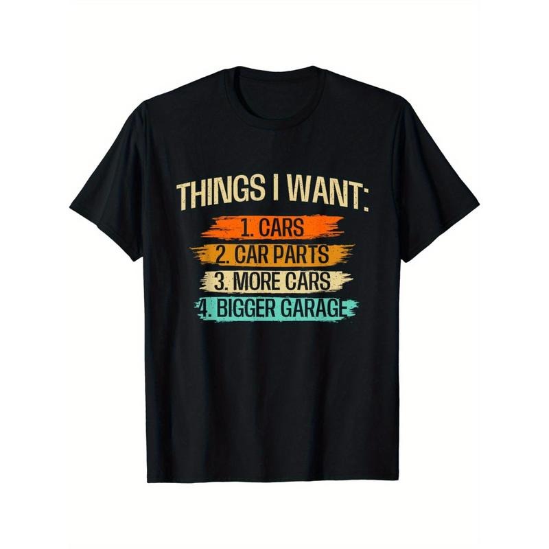 Things I Want - Car Parts Enthusiast Auto Mechanic Engine T-Shirt Made in USA