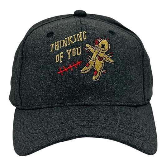 Thinking Of You Hat Funny Sarcastic Voodoo Doll Graphic Novelty Cap Funny Hats Funny Sarcastic  Novelty Caps for Men Black - Standard