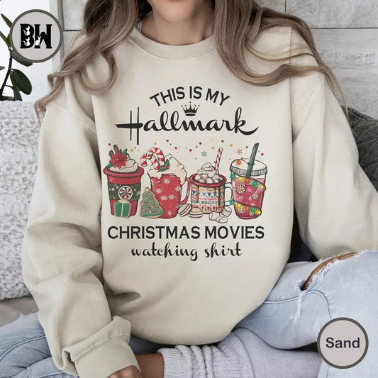 This Is My Hallmark Shirt, Hallmark Christmas Movies Sweatshirt, Holiday Spirit Shirts, Cute Christmas Shirt, Matching Gift for her