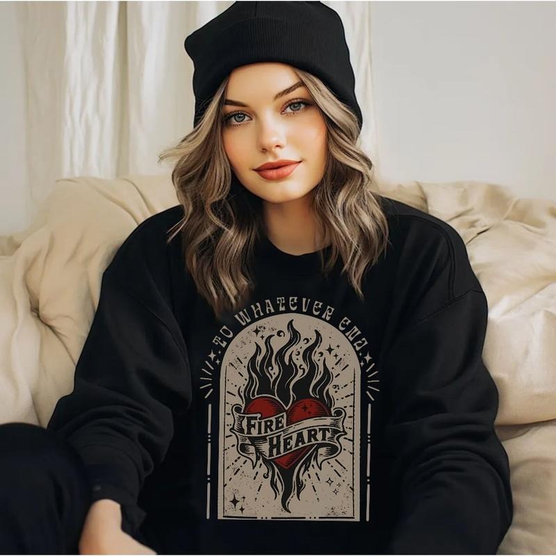 Throne Of Glass Fireheart Shirt, Throne Of Glass Tshirt, Terrasen To Whatever End Kingdom Of Ash Shirt, Acotar Shirt, Unisex Sweater Pullover Tee