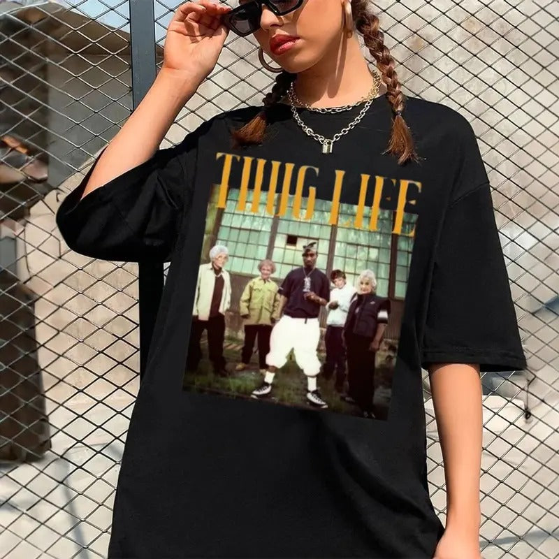 Thug Life 2pac Golden Girls Shirt, Golden Girls Shirt, Rap Tee, 90s Hip Hop Shirt, Old School Music, Unisex Sweater Pullover Tee