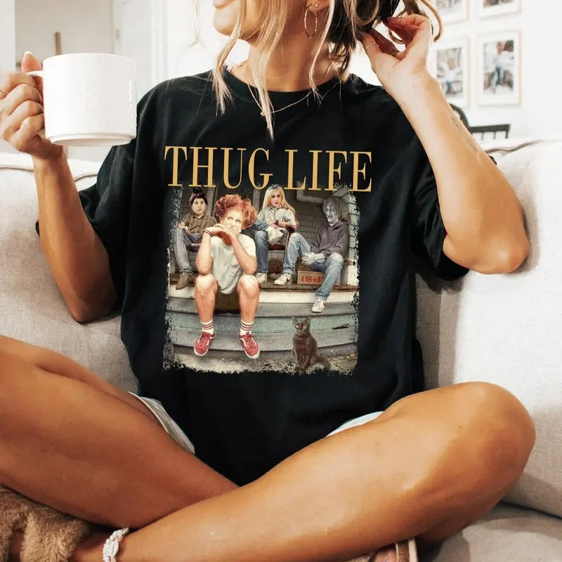 Thug Life Bad Witches Shirt, Halloween Tshirt, Bad Witches Shirt, Retro Witches Movie Shirts, Retro Halloween Character Shirt, Unisex Short Sleeve Tee Shirt